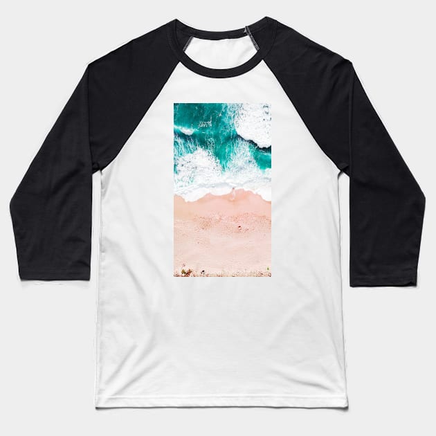 Beautiful Turquoise Sandy Beach Baseball T-Shirt by opptop
